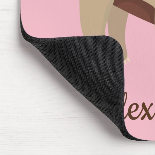 Schattigee luiaard op boom Kawaii Dierenillustrati Muismat (Hoek)