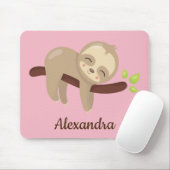 Schattigee luiaard op boom Kawaii Dierenillustrati Muismat (Met muis)