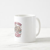 Schattigee Luiaard op Branch met Speels Koffiemok (Voorkant rechts)