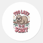 Schattigee Luiaard op Branch met Speels Ronde Sticker (Voorkant)