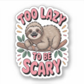 Schattigee Luiaard op Branch met Speels Sticker (Voorkant)