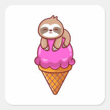 Schattigee luiaard op ijskegel