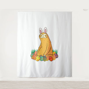 Schattigee luiaard paasgrappig konijnengeschenk wandkleed