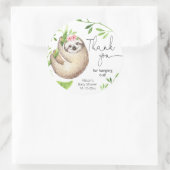 Schattigee luiaard roze groen blad groene stickers (Tas)