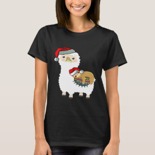 Schattigee luiaard Slapen op Llama Alpaca I Xmas C T-shirt