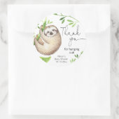 Schattigee luiaard tropisch groen groen blad ronde sticker (Tas)