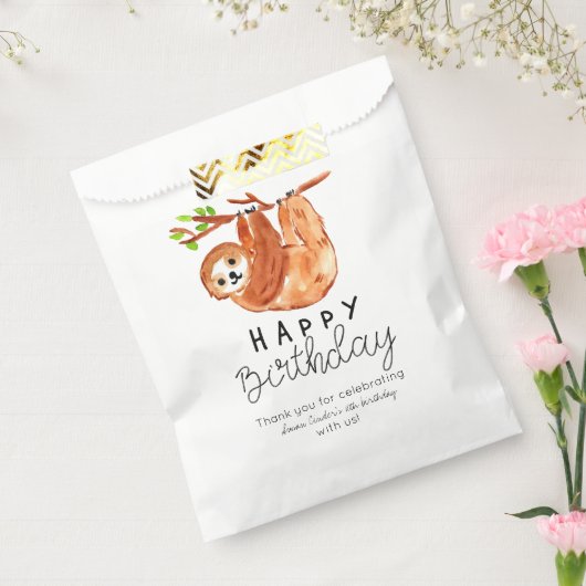 Schattigee luiaard verjaardagsgunst tas bedankzakje (Gezegeld)