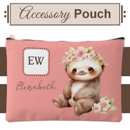 Schattigee luiaard Voeg initialen naam roze Etui