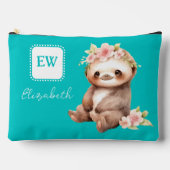 Schattigee luiaard Voeg initialen naam turquoise Etui (Voorkant)