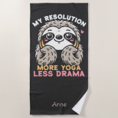 Schattigee Luiaard Yoga Strandlaken - Meer Yoga Mi (Voorkant)