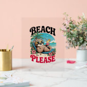 Schattigee luiaard zomertijd acryl bord (Huwelijk)