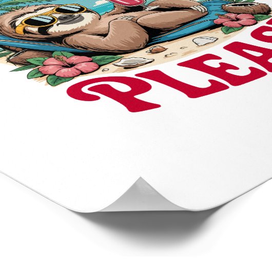 Schattigee luiaard zomertijd poster (Hoek)