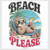 Schattigee luiaard zomertijd sticker (Vel)