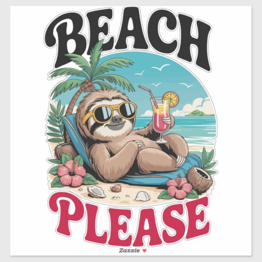 Schattigee luiaard zomertijd sticker (Vel)