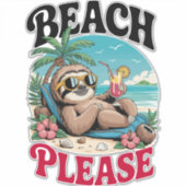 Schattigee luiaard zomertijd sticker (Voorkant)