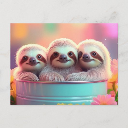 Schattigee luiaards bij elkaar briefkaart (Voorkant)