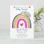 Schattigee luiaards, Boho regenboog, Modern Boy Ba Kaart (Staand voorkant)