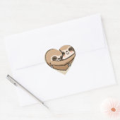 Schattigee luiaards knuffelen hart sticker (Envelop)