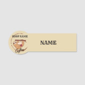 Schattigee luiaards koffie Tea custom Shop naam Naamplaatje (Voorkant)