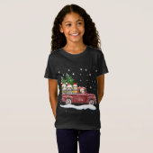 Schattigee luiaards met rode truck grappig kerstca t-shirt (Voorkant volledig)