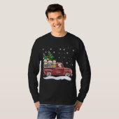 Schattigee luiaards met rode truck grappig kerstca t-shirt (Voorkant volledig)