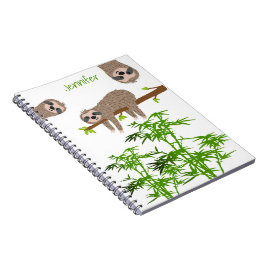 Schattigee luiaards monogram notitieboek