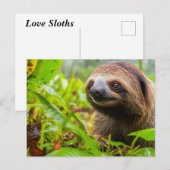 Schattigee luiaardsteun feestdagenkaart (Voorkant / Achterkant)