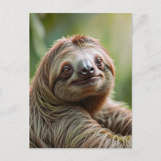 Schattigee luiaardsteun feestdagenkaart (Voorkant)