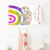 Schattigee luiaartjes boho regenboog roze baby mei spandoek (Insitu)