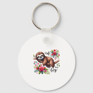 Schattigee Luie Luiaard Bloemen Sleutelhanger