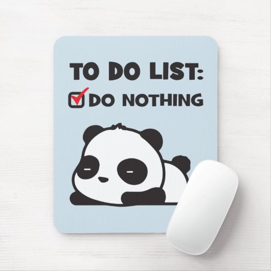 Schattigee luie panda - to do list - NIETS - grapp Muismat (Met muis)