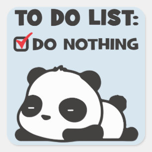 Schattigee luie panda - to do list - NIETS - grapp Vierkante Sticker