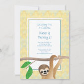 Schattigee luie verjaardagsfeestje hangen kaart (Achterkant)