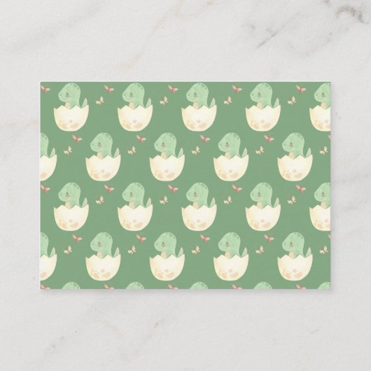 Schattigee luier Raffle Dinosaur Waterverf Baby sh Informatiekaartje (Achterkant)