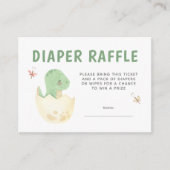 Schattigee luier Raffle Dinosaur Waterverf Baby sh Informatiekaartje (Voorkant)
