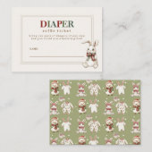 Schattigee Luier Raffle Ticket van Winter Baby sho Informatiekaartje (Voorkant / Achterkant)