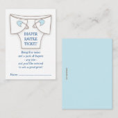 Schattigee Luier w Blue Pins Baby shower Raffle Ti Informatiekaartje (Voorkant / Achterkant)