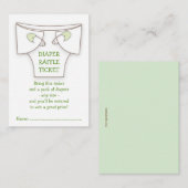 Schattigee Luier w Green Pins Baby shower Raffle T Informatiekaartje (Voorkant / Achterkant)