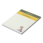 Schattigee luipaard aangepaste naam groene kindere notitieblok (Linkerzijde)