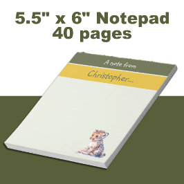 Schattigee luipaard aangepaste naam groene kindere notitieblok