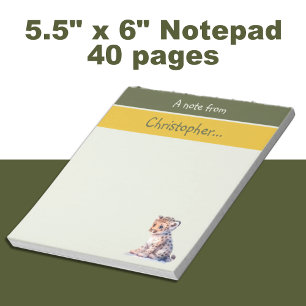 Schattigee luipaard aangepaste naam groene kindere notitieblok