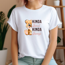 Schattigee luipaard feminist roze familie bijpasse t-shirt