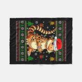 Schattigee luipaard gekko kerstmuts lelijke kerstt fleece deken (Voorkant (Horizontaal))