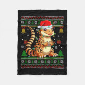 Schattigee luipaard gekko kerstmuts lelijke kerstt fleece deken (Voorkant)