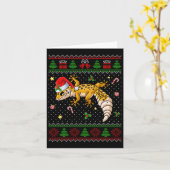 Schattigee luipaard gekko kerstmuts lelijke kerstt kaart (Gele Bloem)