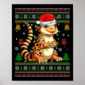 Schattigee luipaard gekko kerstmuts lelijke kerstt poster (Voorkant)