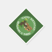 Schattigee luipaard gepersonaliseerde cartoon verj servet (Hoek)