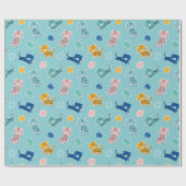 Schattigee luipaarden met oerwouden bladeren op Aq Cadeaupapier (Vlak)