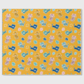 Schattigee luipaarden met oerwouden bladeren op mo cadeaupapier (Vlak)