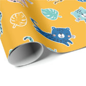 Schattigee luipaarden met oerwouden bladeren op mo cadeaupapier (Rol Hoek)